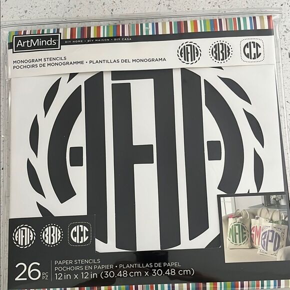 Art Minds Black and White Paper Stencils Set - Picture 1 of 7